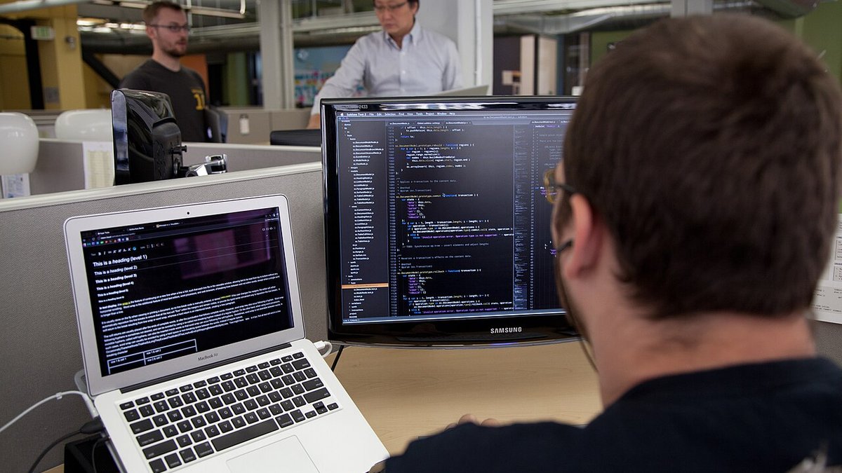 Code on a screen, AI model development