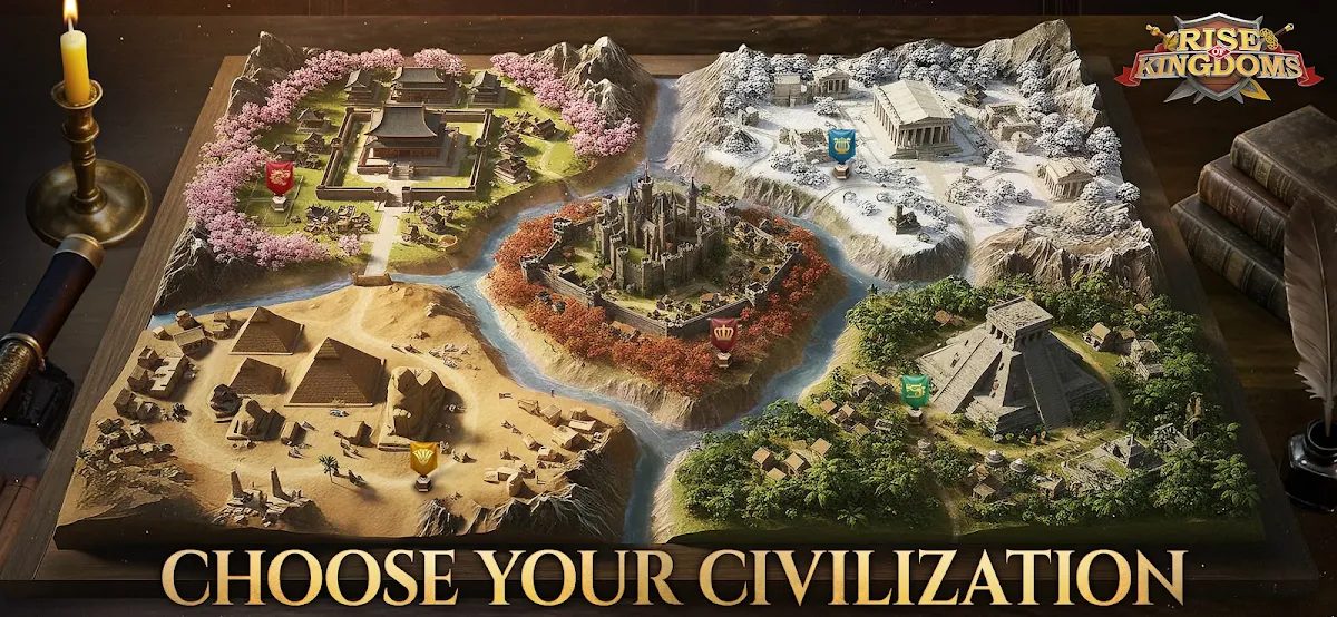 World map and historical cities in Rise of Kingdoms